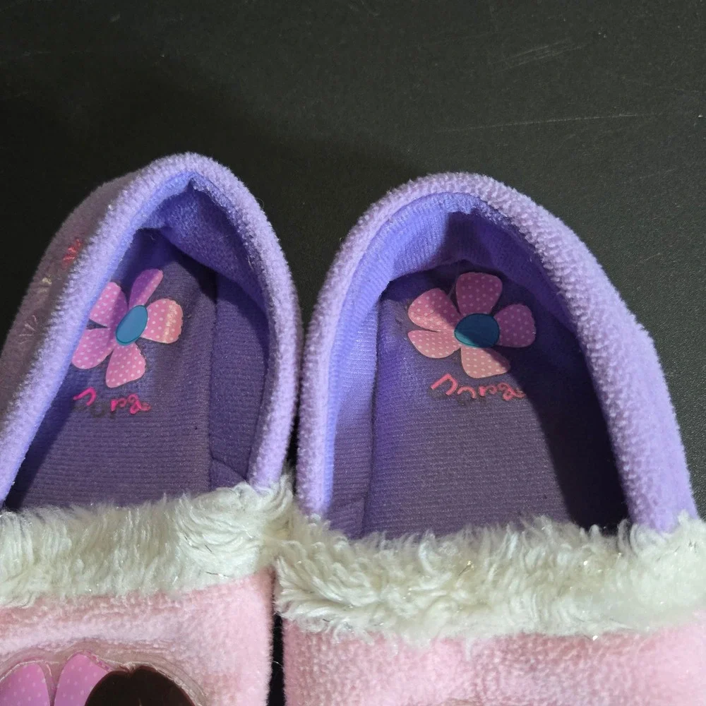 Dora the Explorer Girls Fleece Slippers 11/12 Fur Y2K Character Cartoon Shoes
